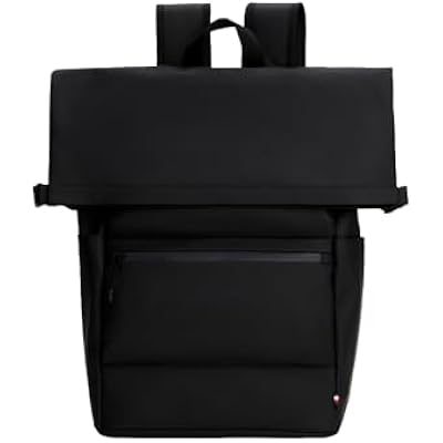 Tommy Hilfiger Mens Rolltop Backpack, Black