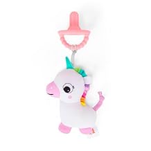 Bright Starts SootheMate Plush Baby Teether Toy, Unicorn, Detachable Pacifer-Shaped Teether for Newborns & Up