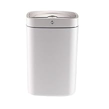 Sensor Trash Can Automatic Trash Can Garbage Can 4.7 Gallon Metal Touchless Automatic Pearl White Waste Bin for Office Bathroom
