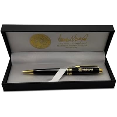 Donald Trump Executive Order Presidential Collectors Pen, Black and Gold Executive Rollerball with Signature and Seal, Premium Gift Box