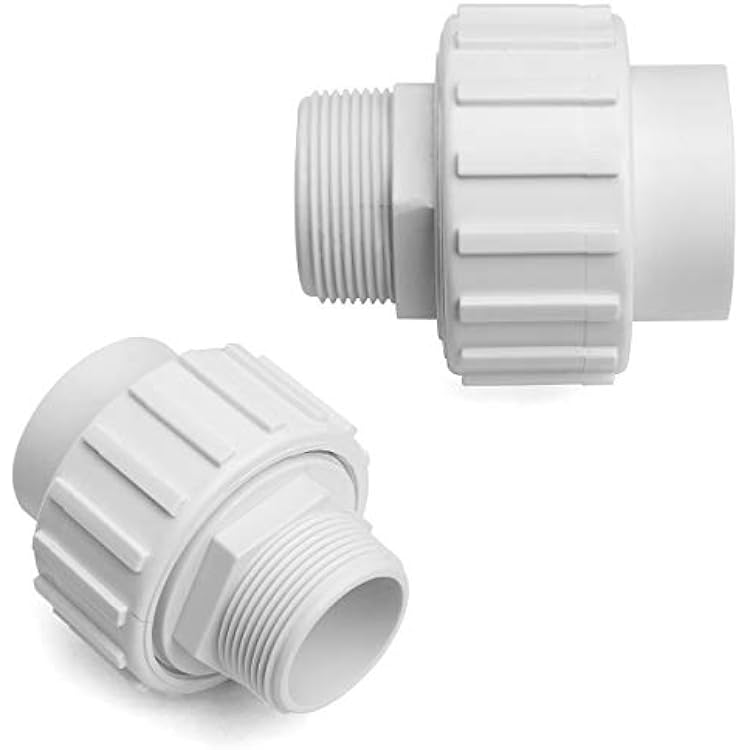 XtremepowerUS 2-Pieces Universal 1.5 PVC x 1.5 Slip Union Socket Joint Adapter Fitting Quick Connector Replacement Male X Slip Pool Spa Pump
