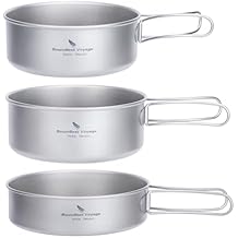 Boundless Voyage 3pcs Camping Foldable Cookware Titanium Pot Pan Set Ultralight Tableware Outdoor Dinnerware Set D-Ti2032c