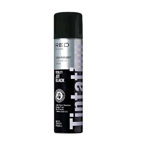 Kiss Root Cover Up Gray Concealer Spray Tintation Temporary Hair Color Spray Root Touch Up Hair Dye Large Size 6 oz. Jet Black