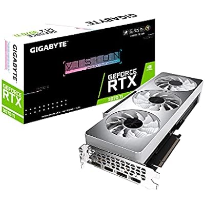 GIGABYTE GeForce RTX 3070 Ti Vision OC 8G Graphics Card, WINDFORCE 3X Cooling System, 8GB 256-bit GDDR6X, GV-N307TVISION OC-8GD Video Card