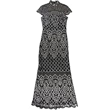 Tadashi Shoji Womens Sequin Gown Dress, Metallic, 8