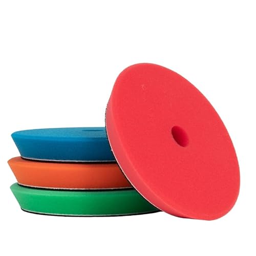 SGCB Pro 5 DA Buffing Polishing Pad Buffer Pads 4Pcs Coarse to Fine for 5 Inch RO DA Rotary Polisher Hook and Loop Buffing Foam Pads Sponge Polish Pad Compounding Polishing Finishing and Waxing