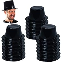 Tigerdoe Top Hats - 20 Pack Black Plastic Magician Hats - Costume Headwear for Magician Themed Parties, Halloween, Christmas, Birthday Parties