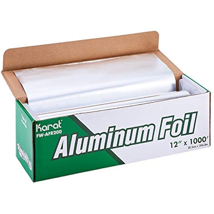 Karat FW-AFR200 12x 1000 Standard Aluminum Foil Roll, for Kitchen Roast, Baking, BBQ, Outdoor Camping, Cooking - 1 roll