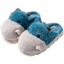 Womens Cute shoes hippo slippers Animal Slippers Novelty Cozy Fuzzy Slippers Soft Plush Winter Warm House Shoes cotton slippers