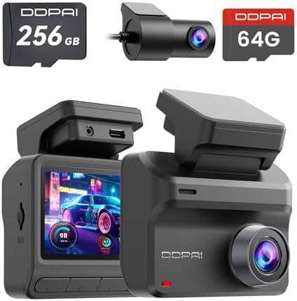 DDPAI Z50 Pro Dash Cam Front and Rear with 64GB and 256GB Card