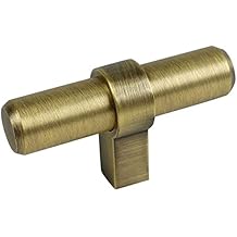 Cosmas 10 Pack 181BAB Brushed Antique Brass Cabinet Bar Handle Pull Knob - 2-3/8" Long