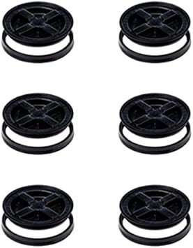 5 Gallon Black Gamma Seal Lid- 6 Pack