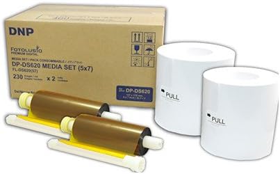 DNP DS620 5x7 / 13x18cm Ribbon and Paper Photo Media Set - 2 Rolls (230 Prints Per Roll)
