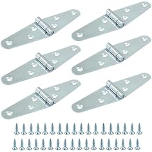 Piutouyar 6 Pcs Heavy Duty Silver Strap Hinges, 2 Inch Shed Hinges Cabinet Latch Door Hinge Gate Hinge with Mounting Screws