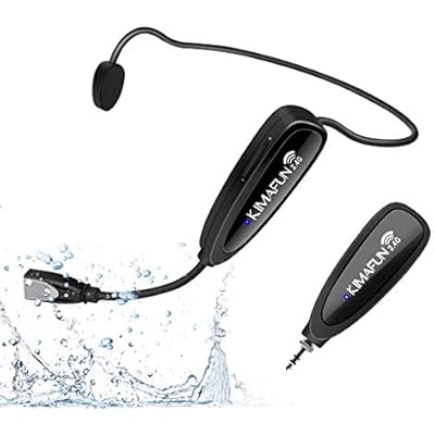 KIMAFUN Headset Wireless Microphone System, No Need Bluetooth, Waterproof Head Mic for Fitness Instructor, Teaching Online, Yoga Classroom, Spinning Coach, Speaker, iPhone, Android Phone, G100-1
