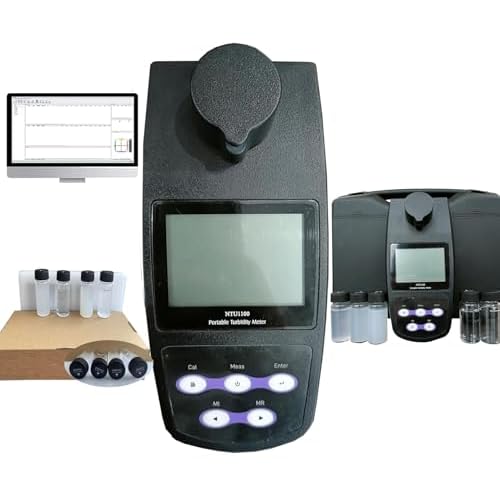 Portable Water Quality Tester Turbidimeter Water Quality Meter with Range 0 to 1100 NTUFNU 0 to 275 EBC 0 to 9999 ASBC ASTM ISO 7027 Standard USB Interface 100 Sets Data Storage