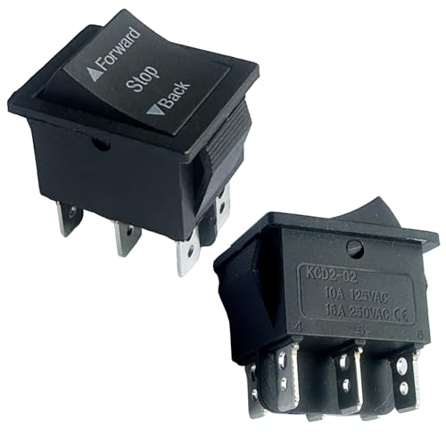 2 Pcs 6V 12V 24V Forward Reverse Switch for Power Wheel Replacement Parts Forward Stop Backward Button Switch Ride on Toys Car,Rocker Switch Shifter Car Boat Black
