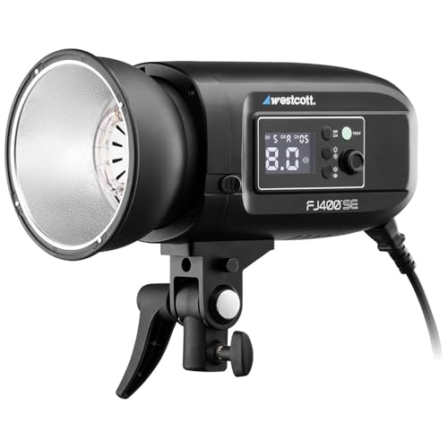 Westcott FJ400-SE 400Ws Photography Studio Strobe AC-Powered Monolight Flash with FJ Wireless Trigger Compatibility, Bowens Mount, Fast Recycle Time, 5500K Daylight Color, LED Modeling Light