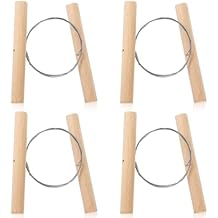 4 Pcs Clay Cutters, Pottery Wire Tools Wire Cheese Cutter Clay Tools Pottery Trimming Tool Clays Accessories for Ceramics Tool Earthenware Clays Sculpting Plasticine Dough Mud Line (Wood Color)