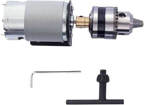 DC 12V Lathe Press 550 Motor With Miniature Hand Drill Chuck and Mounting Bracket 555 DC Brush Motor 18000Rpm For DIY Assembly