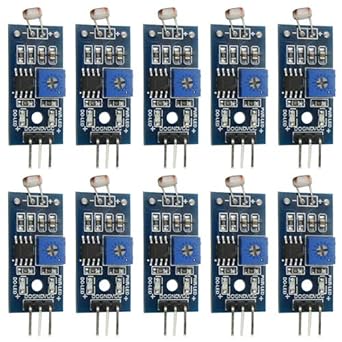 10PCS Photosensitive Sensor Module Digital Light Intensity Detection Photosensitive Resistor Module High Power High Efficiency Digital Measurement Electronic Practice DIY