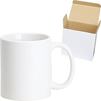 Ceramic 11oz Sublimation Coffee Mug White, Packed in White Box, Case of 12