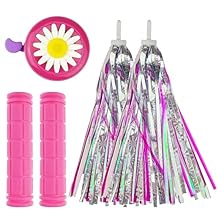 1 Pair Bicycle Bike Handlebar Scooter Streamers,1 Pack Bike Bell and 1 Pair Bicycle Bike Grips