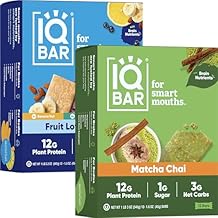 IQBAR Clean Plant Protein Bars - Fruit Lovers Variety and Matcha Chai 12 Count Bundle - Keto, Vegan, High Fiber, Gluten and Dairy Free, Low Sugar Snack - Brain and Body Nutrients for Focus, Energy