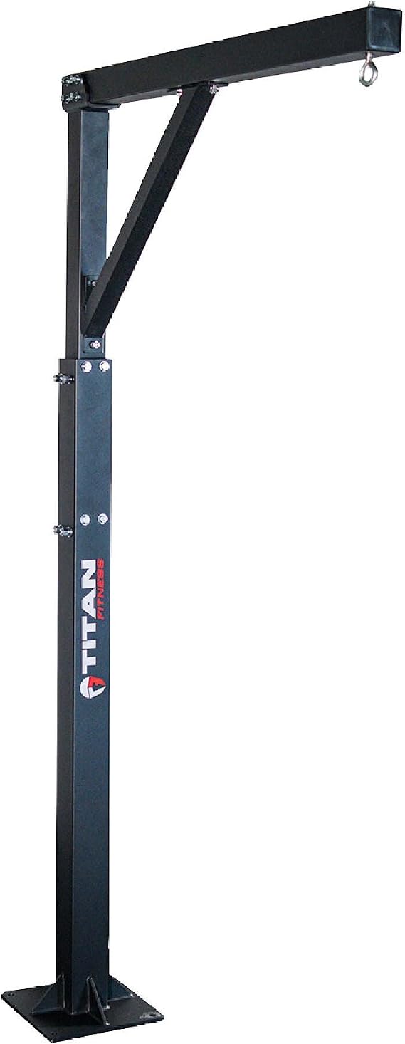 Titan Fitness Heavy Bag Boxing Stand, Single Tree Adjustable 7 FT 4" to 8 FT 6", 360-Degree Training, Rated 300 LB, Bolt-Together Design, Reinforced Base for Home Gym, Fitness, or Boxing Training