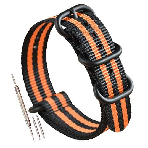 Thick Nylon Watch Strap Replacement 4 Rings Long18 19 20 21 22 23 24 26mm