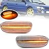 Impreza Clear Lens LED Side Marker Lamps for Subaru Impreza L LS Outback RS 1993 1994 1995 1996 1997 1998 1999 2000 2001 Driver Side/Passenger Side Fender Dynamic Amber LED Turn Singal Lights Kits