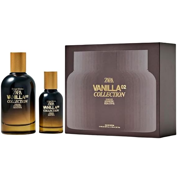 Zara Vanilla Collection 02 Perfume Set for Men Warm Spicy Amber Fragrance with Bourbon Vanilla Notes Elegant Long-Lasting Eau de Parfum Gift Set 100 + 30ml (3.4 + 1.0 fl. oz.)