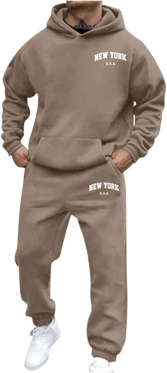 Men Lounge Sweatshirts Athletic Sweatsuits Sets for Men's Jogging Sweatshirts Athletic Sweatsuits Sets 2 Piece