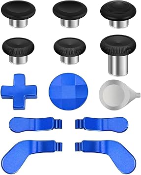 TNP 13 in 1 Accessories for Xbox Elite Controller Series 2 - Component Pack Kit Metal Thumbsticks, Paddles, D-Pads, Tool, Magnetic Replacement Parts for Xbox One Elite Controller Series 2 Core, Blue