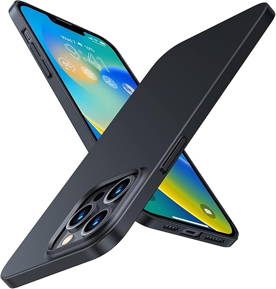 TORRAS Slim Fit for iPhone 12 Pro Max Case Ultra-Thin Cover with Non-Slip Grip & No Fingerprint Hard Plastic Super Slim Phone Case for iPhone 12 Pro Max Phone Case 6.7 inch, Space Black