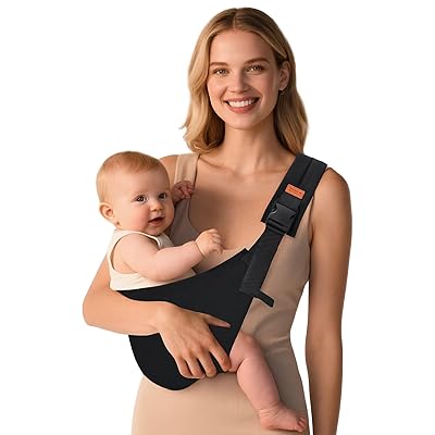 Baby Sling Carrier, Baby Carrier Newborn to Toddler with Adjustable Strap, Non-Slip Baby Half Wrapped Sling Hip Carrier 10-30lbs (Black Sailboat)