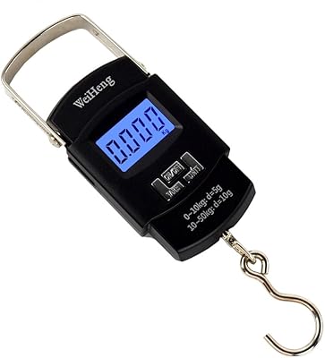WiseField 110lb50kg Electronic Digital Hanging Luggage Fishing Hook Scale, Black