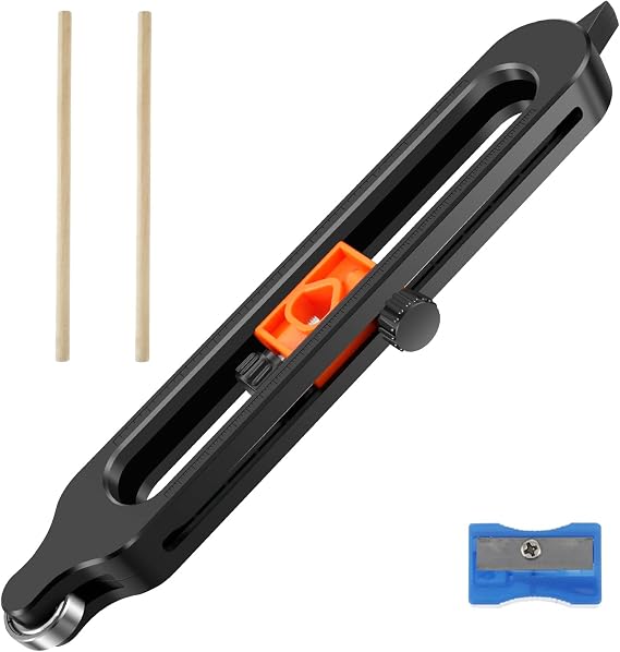 Contour Gauge Scribe Tool, Precise Contour Scribe Tool with 2 Pencils and Pencil Roller, Precise Profile Gauge Tool with Lock, Woodworking Measure Ruler for Craftsman Carpet Tile Laying