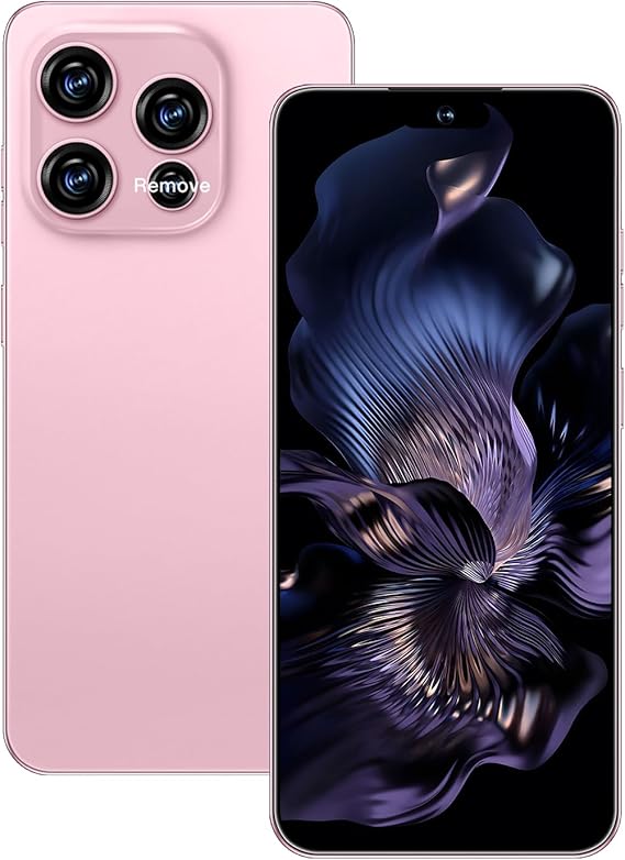 16PM 5G Unlocked Smartphone,12GB512GB 7000mAh Fully Cell Phone for Android 14, 6.99 HD Screen Unlocked Cell Phone, 68MP108MP Dual CameraDual SIMFingerprint Pink