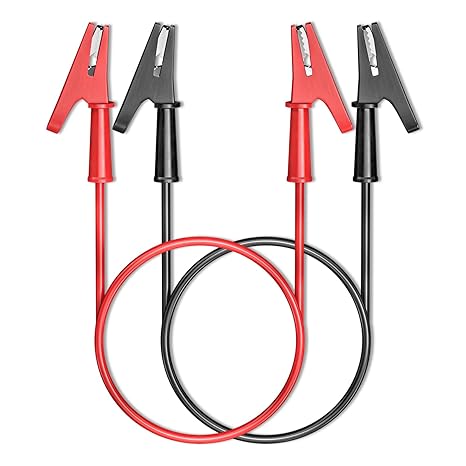 Goupchn Alligator Clips Electrical Test Leads Dual Ended Crocodile Wire Cable with Full-wrap Insulating Clips Flexible Copper Cable Wire 2PCS for Electrical Testing 1.64ft/0.5m