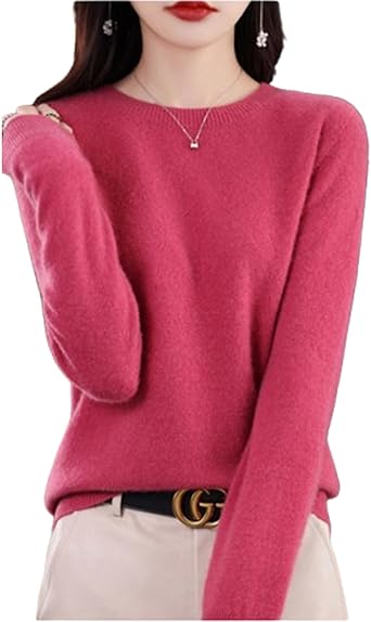 Cashmere Sweaters for Women, 100% Pure Cashmere Crew Neck Long Sleeve Soft Pullover Sweater