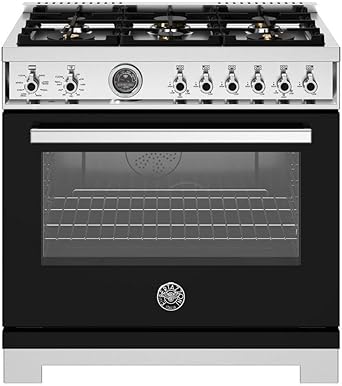 Bertazzoni PRO366BCFEPT Professional 36 Inch Wide 5.7 Cu. Ft. Free Standing Dual Fuel Range - Nero