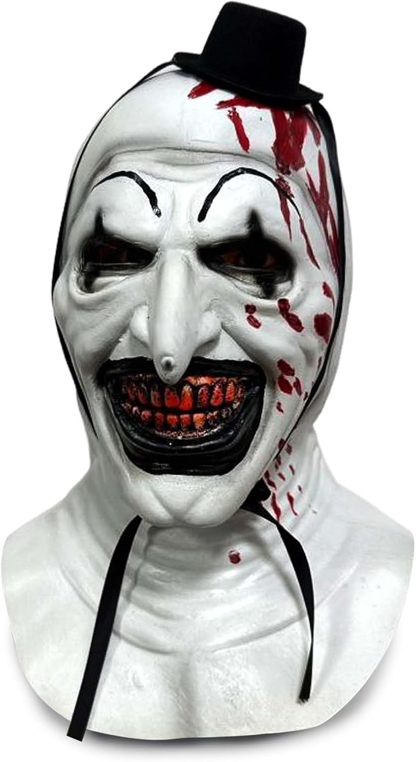 nezababy Terrifier Mask Killer Clown Mask Scary Joker Costume Halloween Horror Creepy Mask for Adult Men Women
