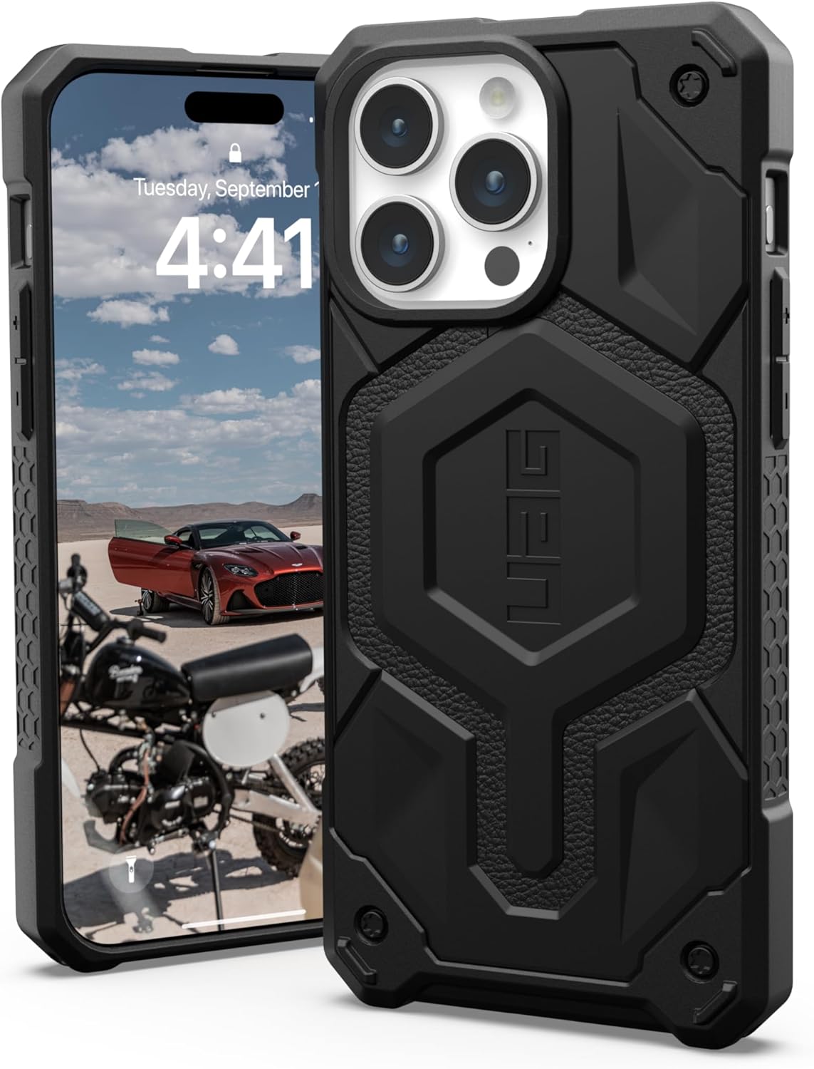 URBAN ARMOR GEAR UAG [Updated Ver] Case Compatible with iPhone 15 Pro Max Case 6.7" Monarch Pro Black Built-in Magnet Compatible with MagSafe Charging Premium Rugged Military Grade Protective Cover