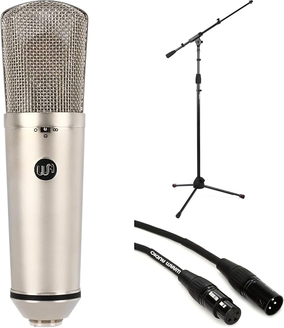 Warm Audio WA87 R2 Large-Diaphragm Condenser Microphone - Studio Recording Mic for Vocals, Instruments, Podcasts - Includes Stand, XLR Cable - Professional Sound Quality for Music and Content Creation