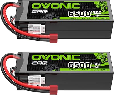 OVONIC 3S LiPo Battery 6500mAh 11.1V 130C RC Battery with T-Plug Connector