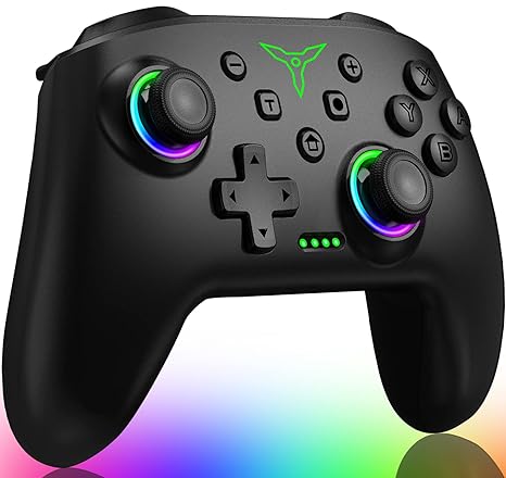 Switch Controller, Wireless Switch Controller Compatible with Switch Controller 1/Switch 2/Switch Lite/OLED, Wireless Switch Controllers Work with iOS/Android/PC with RGB Light, Programmable, TURBO & Wakeup