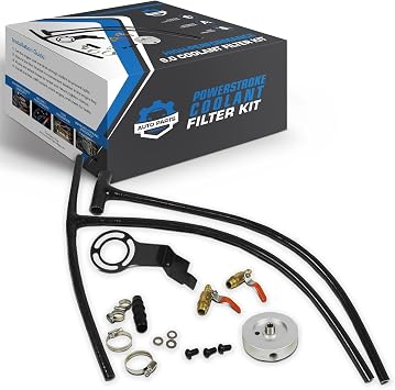 Diesel Coolant Filtration System Filter Kit Compatible With 2003-2007 Ford 6.0 Powerstroke - Prevent Leaks Heavy Duty Improved Single Piece Hose Design