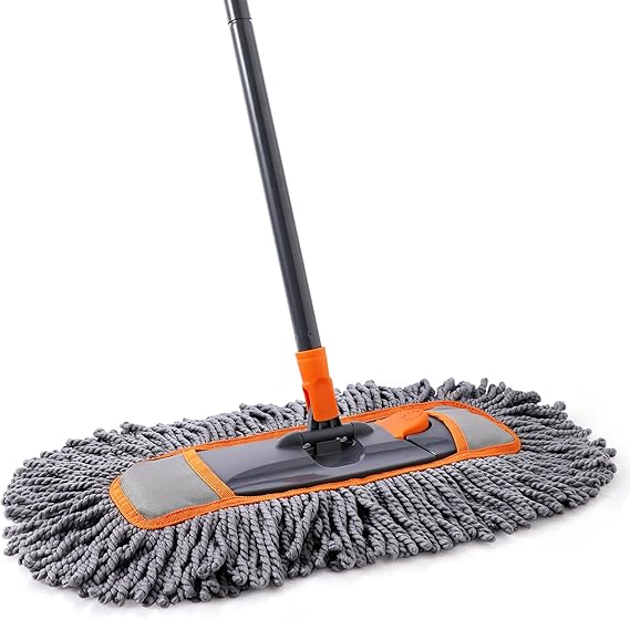 CLEANHOME Microfiber Dust Mop for Hardwood Floor Cleaning, Dry and Wet Baseboard and Floor Duster, Household Cleaning Tool for Kitchen, Bathroom