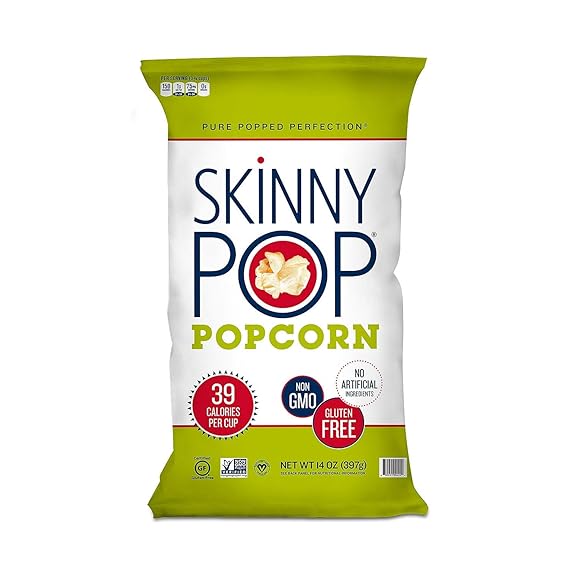 Original Skinny Pop, All Natural Popcorn Gluten FREE - NON GMO 14 oz (Pack of 2)